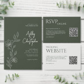 Elegante moderne grüne Hochzeit Programm (Personalisiere diese Kollektion eines unabhängigen Creators.)