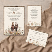 Boho Western Couple Riding Horse QR Code Hochzeit Einladung (Personalisiere diese Kollektion eines unabhängigen Creators.)