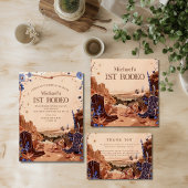 Western Cowgirl Cowboy First Birthday Serviette