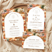 Wüstenhochzeit mit floralen Elementen Dankeskarte