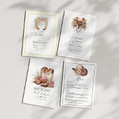 Rustikaler Boho Chic Western Hochzeit QR-Code Einladung