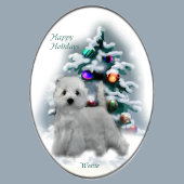 West Highland White Terrier Christmas Polyester Weihnachtsbaumdecke