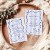 Blauer Doodle-Rahmen Hochzeit Begleitkarte