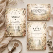 Whimsische Boho-Waldhochzeit Save The Date