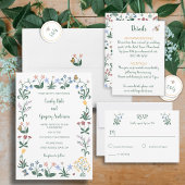 Farbenfrohe Whimsikale Blume Hochzeit Save The Date