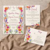 Farbige Gartenblumen Hochzeitswebsite QR Code RSVP Karte (Personalisiere diese Kollektion eines unabhängigen Creators.)