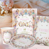 Whimsical Feengarten 1. Geburtstag Kissen