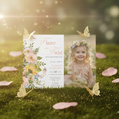 Magical Fairy Floral Garden Pixie Girls Birthday  Einladung