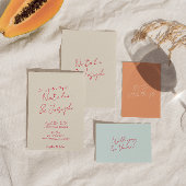 Whimsical bunt Retro Moderne Hochzeitsdetails Begleitkarte