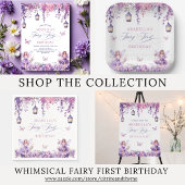 Purple Floral Fantasy Fairy First Birthday Pappteller