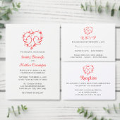 Fantasievolle Liebesvögel Boho Rotes Herz Hochzeit (Personalisiere diese Kollektion eines unabhängigen Creators.)