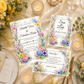 Whimsicaler Pastellgarten Blumenhochzeit Save The Date