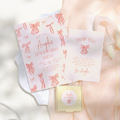 Whimsical Pink Bow Girl Geburtstagsparty Pappteller