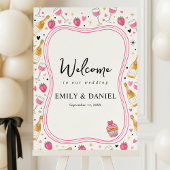 Whimsical Pink Strawberry Wedding Invitation Einladung