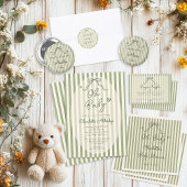 Whimsical Sage Green Baby Shower Auntie To Be Button