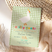Cute Gingham Silly Goose Baby Shower Welcome Poster