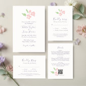 Ivory | Watercolor Floral Wedding Detail Combo Einladung
