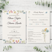 Whimsical Wildflowers Meadow Wedding  RSVP Karte (Personalisiere diese Kollektion eines unabhängigen Creators.)
