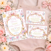 Waldtiere Rosa Mädchen Baby Shower Danke