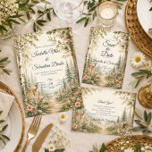 Whimsische Waldhochzeit Save The Date