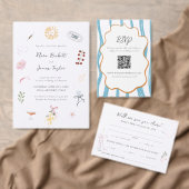 Whimsy Colorful Illustrated Wedding RSVP Karte (Personalisiere diese Kollektion eines unabhängigen Creators.)