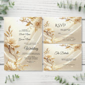 Weiße und goldene Blumen Tischnummer (Personalisiere diese Kollektion eines unabhängigen Creators.)