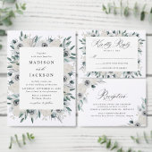 Weiße Anemonen und Rose Hochzeit Tischnummer (Personalisiere diese Kollektion eines unabhängigen Creators.)