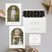 Vintage Christmas Lights Foto Arc Feiertagskarte