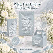 Eisblau-weiße Farn-Elegant-Script-Name Steinuntersetzer