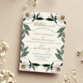 Weiße blumenarabische und englische muslimische Ho Einladung