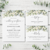 Weiße Blumen-Hochzeitseinladung Einladung (Personalisiere diese Kollektion eines unabhängigen Creators.)