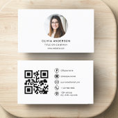 QR Code White Menu Logo Modernes Restaurant Sockelschild
