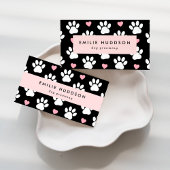 Muster von Pfoten, Hunde-Groomer, Hunde-Walker, Pe Quadratische Visitenkarte