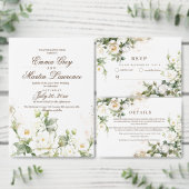 Elegante White Roses Wedding Einladung (Personalisiere diese Kollektion eines unabhängigen Creators.)