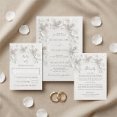 Weiße 3D-Blumenrosen | Hochzeit Gästebuch