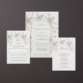 White Faux Paper Cut Roses Wedding RSVP Karte (Personalisiere diese Kollektion eines unabhängigen Creators.)