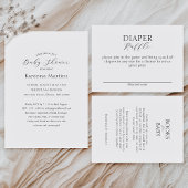 White Simple Minimalistisch Script Baby Dusche Dankeskarte