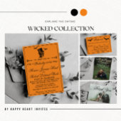 Wicked Halloween Orange Black Gothic Wedding Einladung