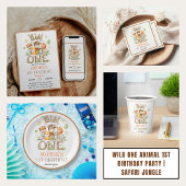 Wild One Animal 1st Birthday Party | Safari Jungle Button
