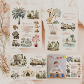 Foto Wild One Jungle Safari Tiere Junge 1. Dankeskarte