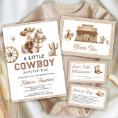 Wild West Rodeo Little Cowboy QR Code Baby Shower Einladung