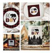 Oh Boy Bären schwarz Buffalo Kariert Baby Dusche Serviette