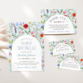 Wildblume Blue Boy Diaper Raffle Baby Dusche Begleitkarte