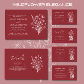 Hochzeit Platzkarte-Wildblume Elegance-Vegetarier- Tischnummer