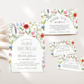 Wildblume Floral Baby Dusche Vielen Dank Runder Aufkleber