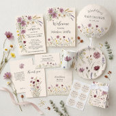 Skurriles Wildblumen-Muster Babyshower-Papier Pappteller