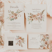 Weiße Wildblume Meadow Wedding Save The Date