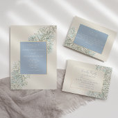 Rustic Dusty Blue Wedding All In One Einladung