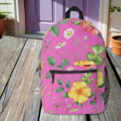 Vintage Zeichnend Wildblumen / Küken, rosa Duffle Bag