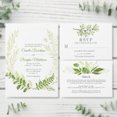 Wildwood Botanische Vegetation Rustikale Hochzeit  Dreifach Gefaltete Einladung (Personalisiere diese Kollektion eines unabhängigen Creators.)